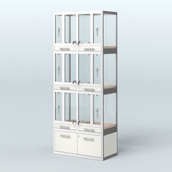 Витрина средняя для продажи птиц в зоомагазин серии ЖАКО-03, Белый