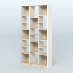 Стеллаж из ДСП серии ЛОФТ №10-2 с полками ДСП, Белый + Дуб Сонома