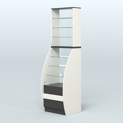 Витрина БРИЗ №1-600, Белый и Черный