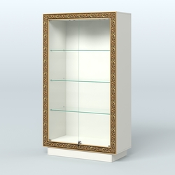 Низкая витрина с декором и верхней подсветкой НБА-5, Белый