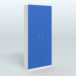 Аптечный шкаф одежды персонала для двух человек №2, Белый + Делфт голубой