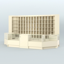 Павильон с недорогими витринами для продажи чая и кофе №3, Крем Вайс