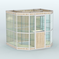 Павильон из профиля пристенный №7в (4,32 кв. м), Дуб Сонома