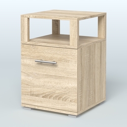 Тумба Динен №2 приставная 1 распашной фасад с надставкой, Дуб Сонома