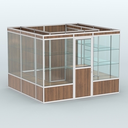 Павильон из профиля пристенный №9а (6,75 кв. м), Орех