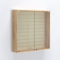 Витрина настенная №204-1Б закрытая с экономпанелью, Дуб Золотистый