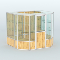 Павильон из профиля пристенный №7б (4,32 кв. м), Дуб Золотистый