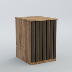 Ресепшен - стол узкий серии ПРИЛИВ №9, Дуб Канзас Коричнерый + черный