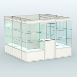 Павильон из профиля пристенный №9а (6,75 кв. м), Белый