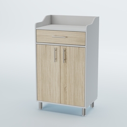 Стойка официанта "Бармен" №5-Н на ножках, Белый + Дуб Сонома