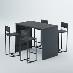 Комплект барный стол "Кофе-брейк" №3 и стулья, Антрацит