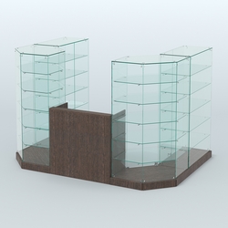 Торговый стеклянный павильон Абсолют №2а (закрытый) (4.13 кв.м), Дуб Венге