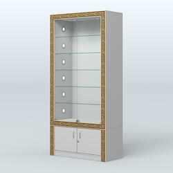 Витрина отдельно-стоящая с декором №ВБА-501С, Серый