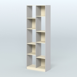 Стеллаж из ДСП серии ЛОФТ №8-1 (зеркальное отражение - Z) , Серый + Крем Вайс