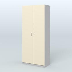 Аптечный шкаф широкий для одежды персонала №4, Серый + Крем Вайс