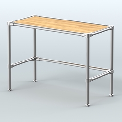 Стол средний D-42 с полкой ДСП 16мм, Дуб Золотистый