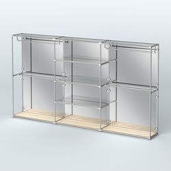 Торговая система ХРОМ (задняя стенка - зеркало) 3600 мм с зеркальными полками и поручнями №2, Дуб Сонома