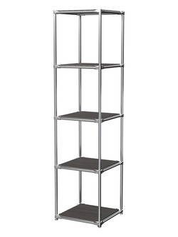 Торговый хромированный стеллаж с полками ДСП №1, Грейвуд