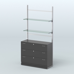 Система ЭЛЕГАНТ №9 без ДСП с тумбой T13 (1200 мм), Черный