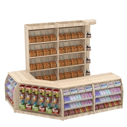 Комплект кассовой зоны со стеллажами под конфеты и орехи средний №2, Дуб сонома