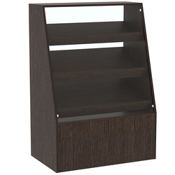 Торговый прилавок для выпечки с тремя наклонными полками под экраны серии BAKERY №2, Дуб Венге