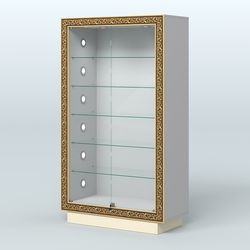 Низкая витрина с декором и замком НБА-505С, Серый + Крем Вайс