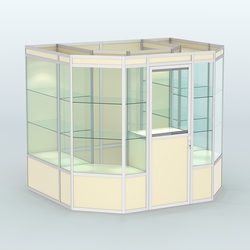 Павильон из профиля пристенный №7а (4,32 кв. м), Крем Вайс