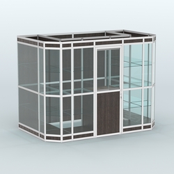 Павильон из профиля пристенный №10в (4,05 кв.м), Дуб Венге