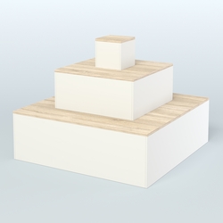 Островок-пирамида квадратный для торговых центров №1, Белый + Дуб Сонома