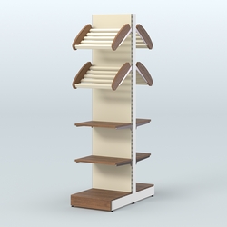 Высокий узкий островной стеллаж для хлеба и выпечки СХОВ-06, Орех + Крем Вайс