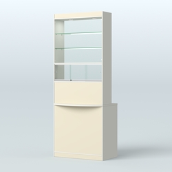 Высокая витрина-прилавок Эконом №3В, Белый + Крем Вайс