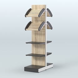 Высокий узкий островной стеллаж для хлеба и выпечки СХОВ-06, Черный + Дуб Сонома