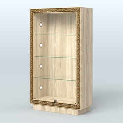 Низкая закрытая витрина с декором НБА-5С, Дуб сонома