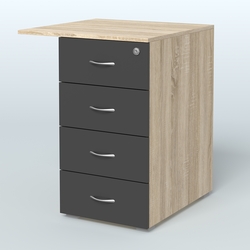 Брифинг-приставка с тумбой Прайм, Дуб Сонома + Черный