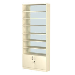 Стеллаж из ДСП с 6-ю полками 250x900 мм серии LEVEL-6 №11-2 (З/C - ЗЕРКАЛО), Крем Вайс
