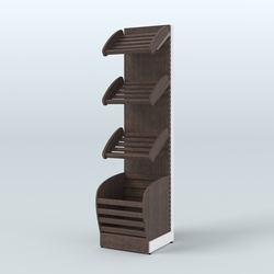 Малый стеллаж для хлеба и выпечки с нижней корзиной Феникс №4К, Дуб Венге