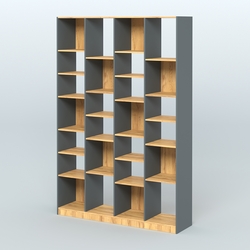 Стеллаж из ДСП серии ЛОФТ №11-2 с полками ДСП, Темно-Серый  + Дуб Золотистый