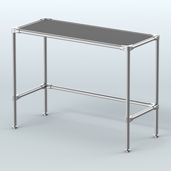 Стол большой D-43 с полкой ДСП 16мм, Черный