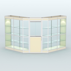 Павильон из профиля угловой №7в (9 кв.м), Крем Вайс