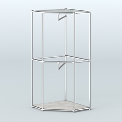 Угловой стеллаж Хром №6 с поручнями, Метрополитан Грей