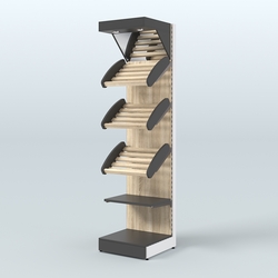 Стеллаж для хлеба и выпечки с полками - корзинами и фризом Феникс №16Ф, Черный + Дуб Сонома
