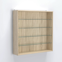 Витрина настенная №204-1А с узкими прозрачными полками, Дуб Сонома