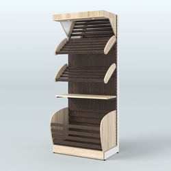 Стеллаж для хлеба и выпечки с нижней корзиной - накопителем и фризом Феникс №12ФК, Дуб Сонома + Дуб Венге