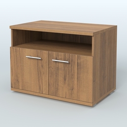 Тумба под оргтехнику, цвет дуб шамони темный, Орех