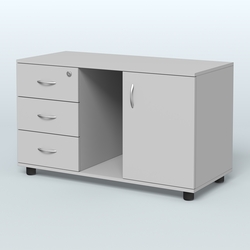 Тумба сервисная левая (на опорах) Камелот, Серый