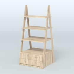 Торговая двусторонняя стойка ЛОФТ №4-950 с узкими выдвижными ящиками, Дуб Сонома