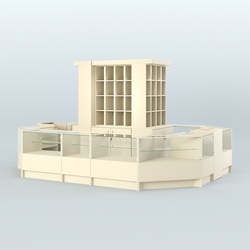 Павильон с круговым обзором для продажи чая и кофе №9, Крем Вайс