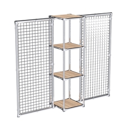 Хромированное вешало ЯЧЕЙКА №2-3 с полками ДСП 16мм, Дуб Сонома