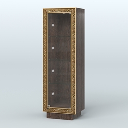 Низкая витрина с декором на цоколе НБА-1С, Дуб Венге