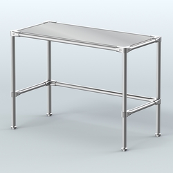 Стол средний D-42 с полкой зеркало 4мм, Дуб Венге